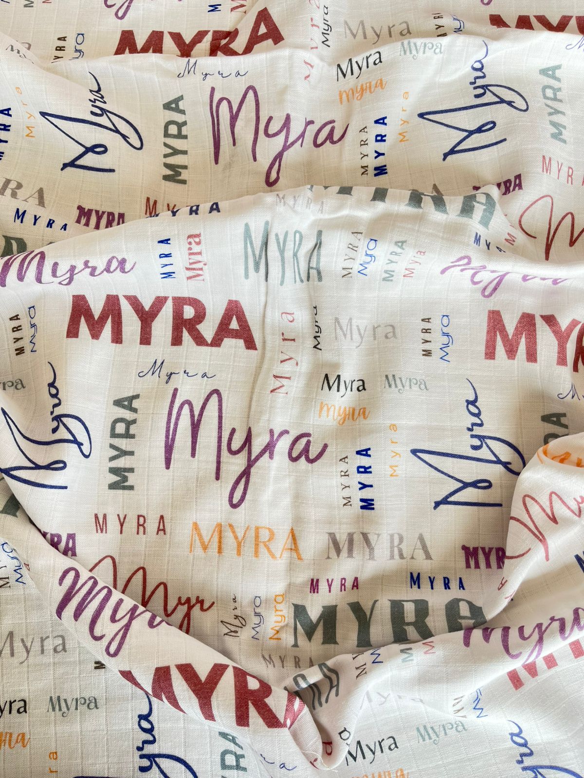 Myra Name Small Size Classic Soft Font Blanket